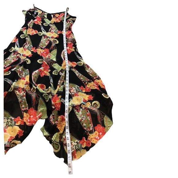 Manon Babtiste USA Tropical Floral-Print Strapless High-Low Ruffle Dress L - Picture 5 of 15